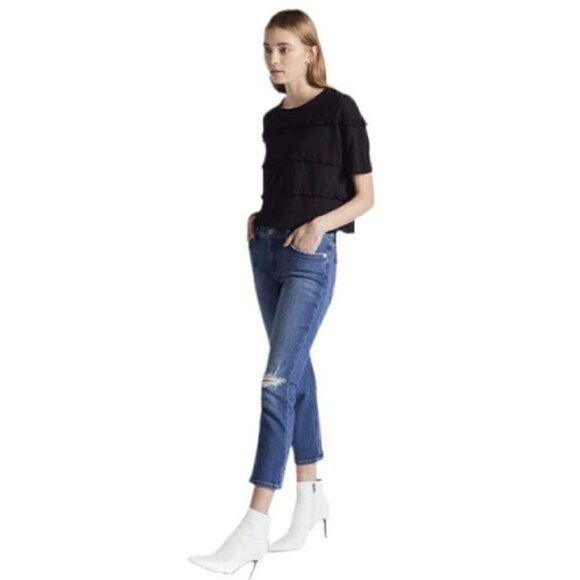 Current/Elliott Denim - CURRENT/ELLIOTT high rise distressed straight jeans size 26